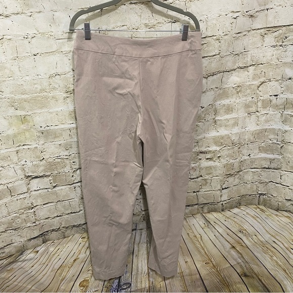 Marla Wynne Beige Khaki Essential Crepe Knit Crop Pant Cloud Stretch Pull - Picture 3 of 5